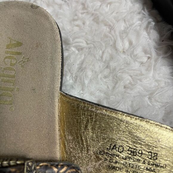 Alegria JAD leather bronze floral print Sandals with Buckle Design EUR SZ38 - Picture 8 of 9